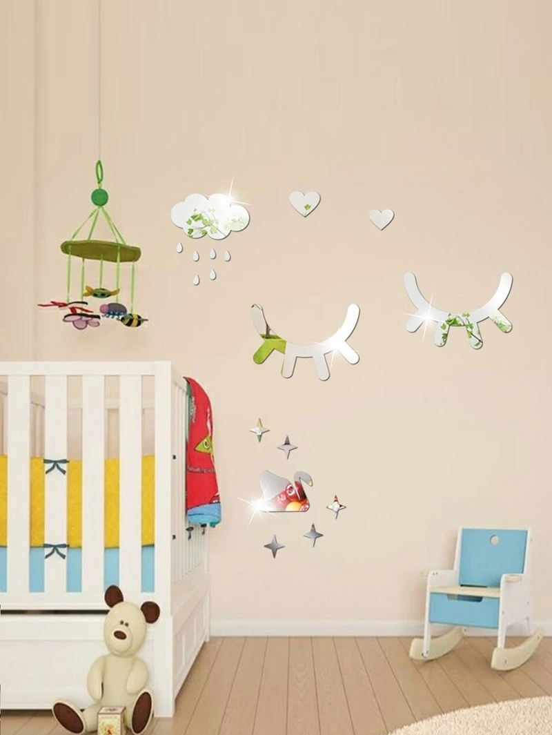 Night Time Sleepy Eyelashes Emoji Nursery Wall Decor Art Poster Print