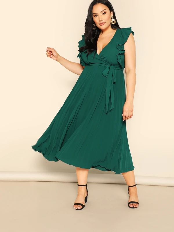 Robe plissée avec ceinture Outlet