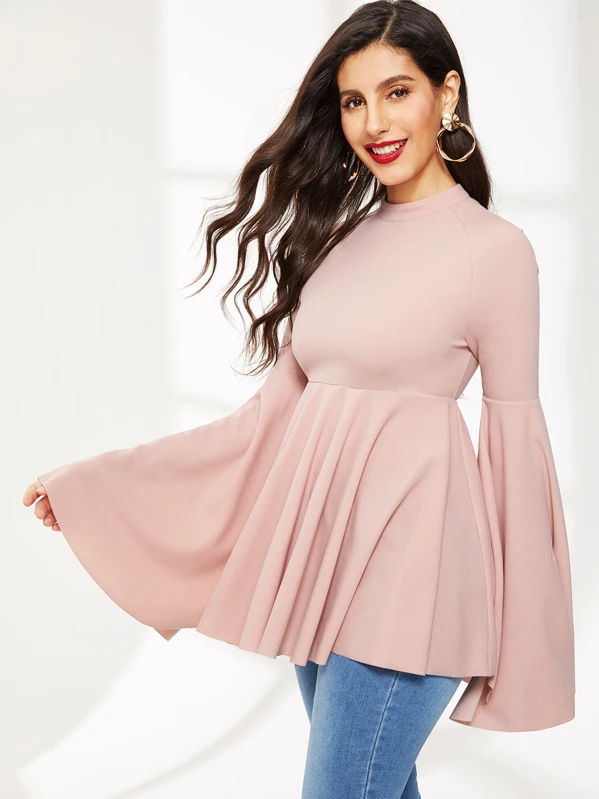 bell sleeve peplum top