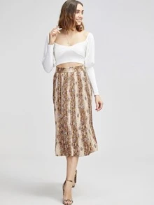 方形領長袖上衣 - 白色 - 查看 4