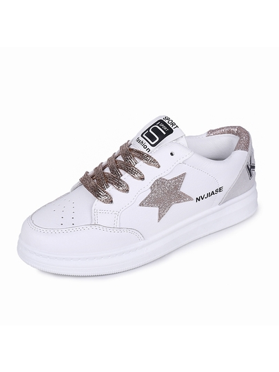 Star Glitter Lace-up Front Sneakers pictures