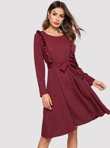 Lettuce Frill Self Tie Dress