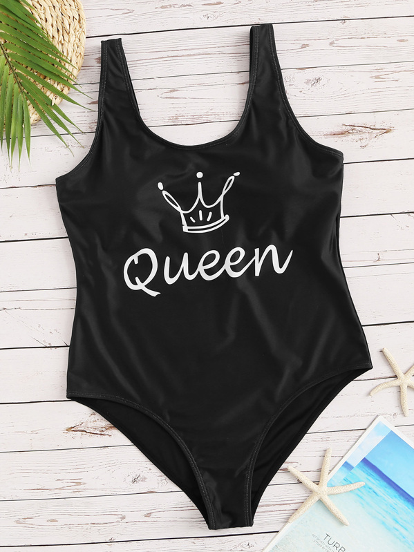 Estampado Pieza Letras Baño Con Traje De Una Más 8kN0wnOPX