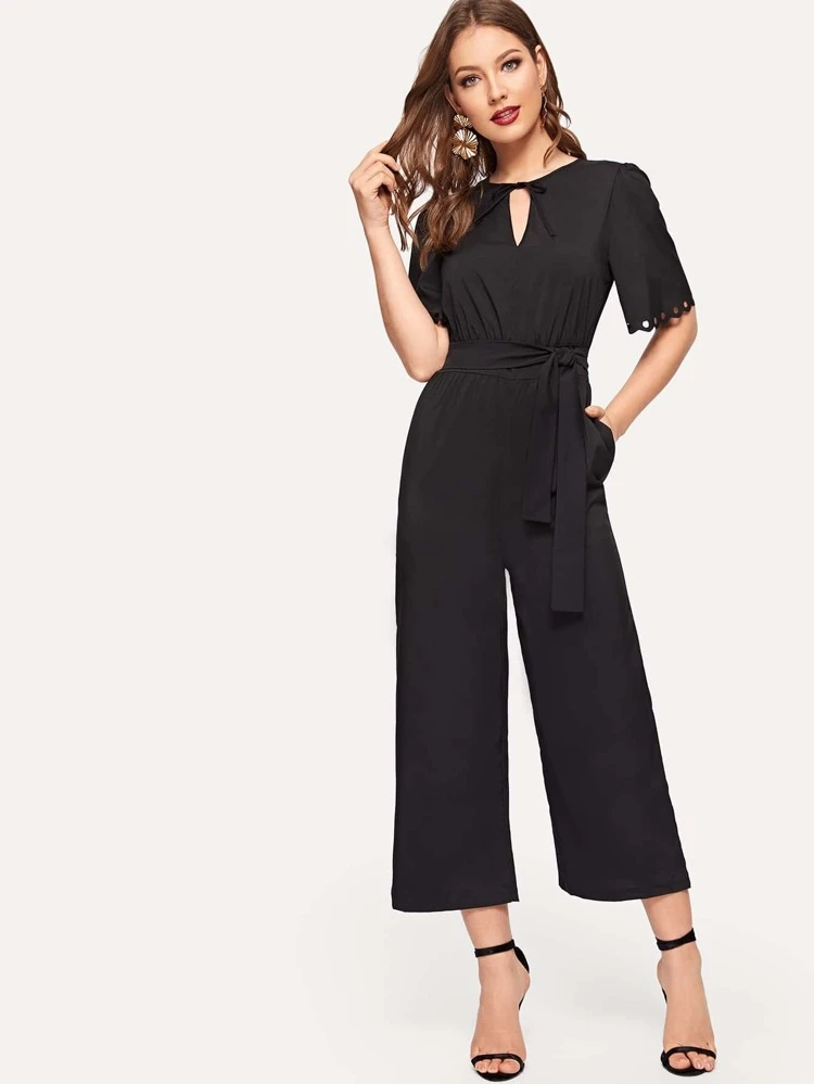 neck tie jumpsuit
