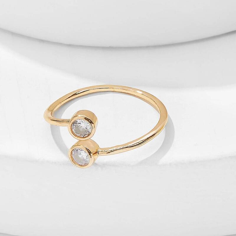 

Rhinestone Decor Ring 1pc, Gold