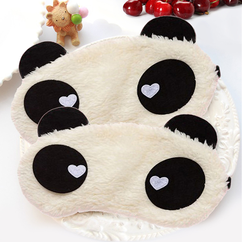 

Cartoon Panda Shaped Fluffy Eye Cover 2pcs, Black and white