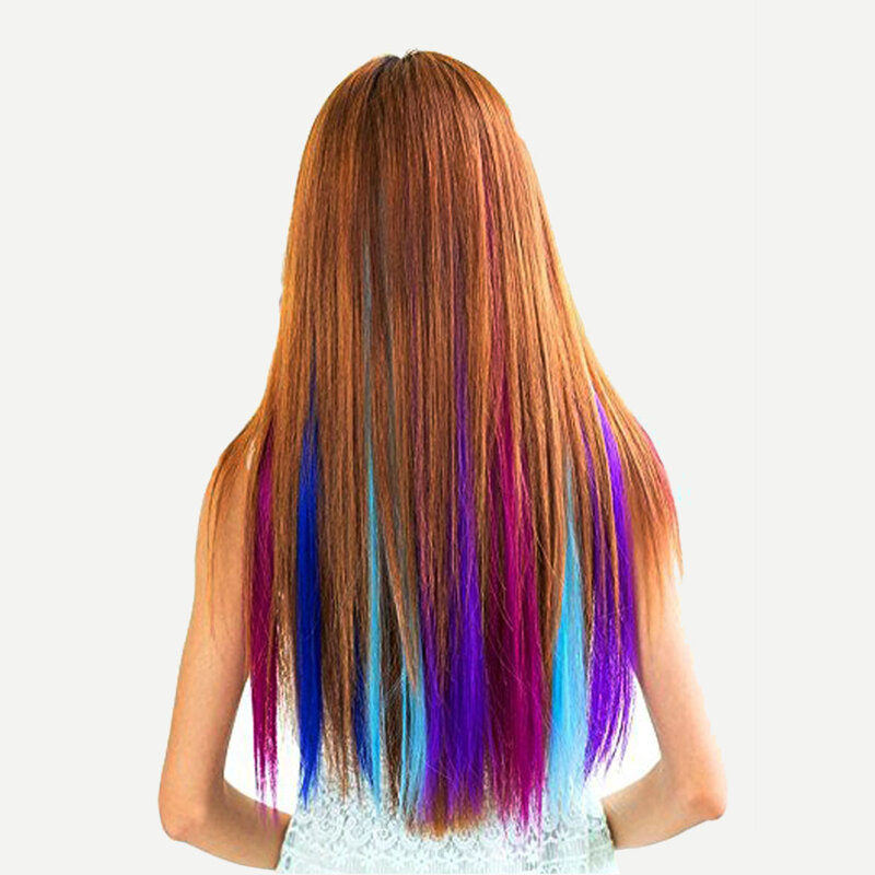 

12 Color Clip In Hair Extension, Multicolor