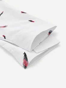 Manfinity Homme Men Feather Print Slim Fit Shirt - White - View 3