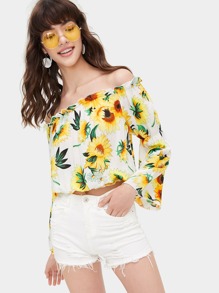 Floral Print Off The Shoulder Blouse