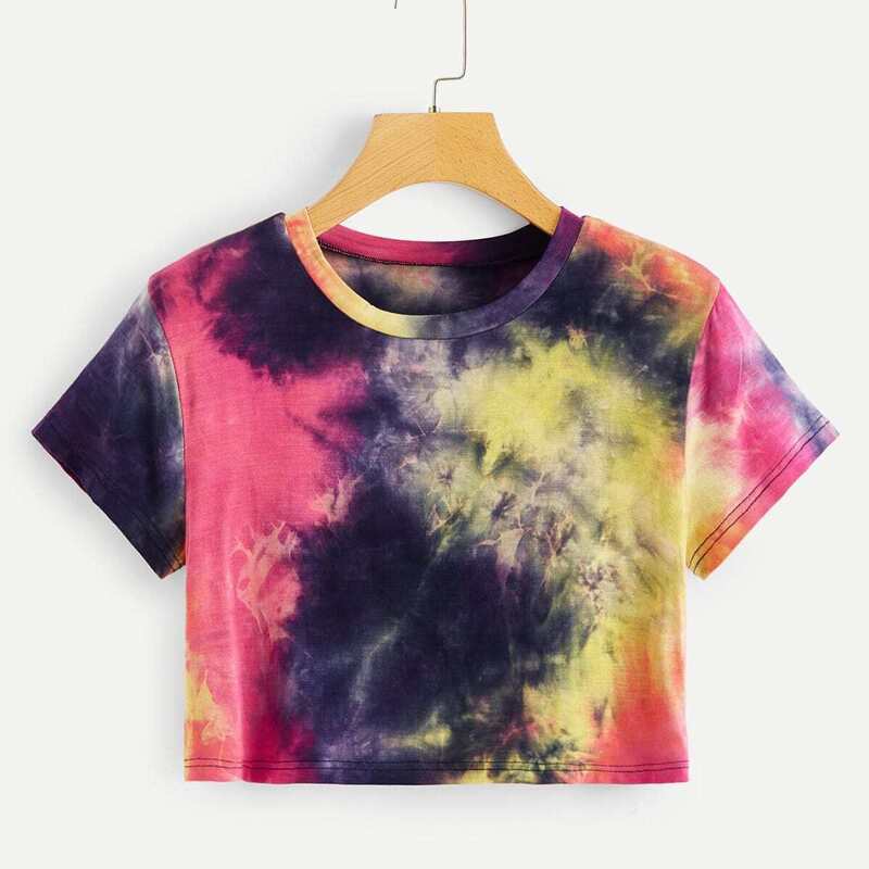 

Tie Dye Crop Tee, Multicolor