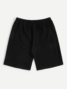 Manfinity Men Striped Drawstring Waist Shorts - Black - View 2
