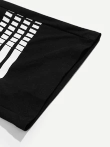 Manfinity Men Striped Drawstring Waist Shorts - Black - View 4