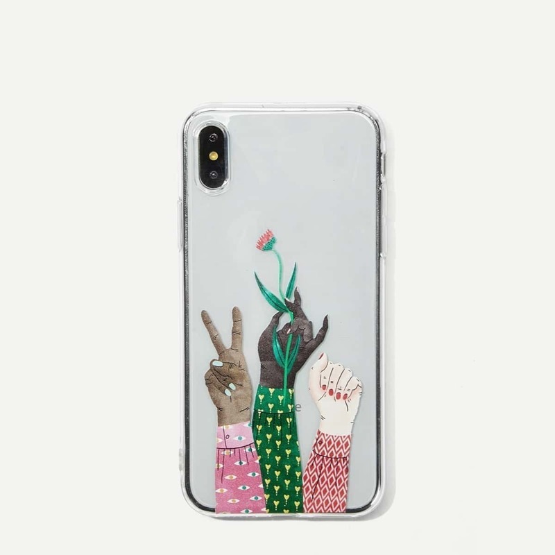 

Hand & Flower Pattern iPhone Case, Multicolor