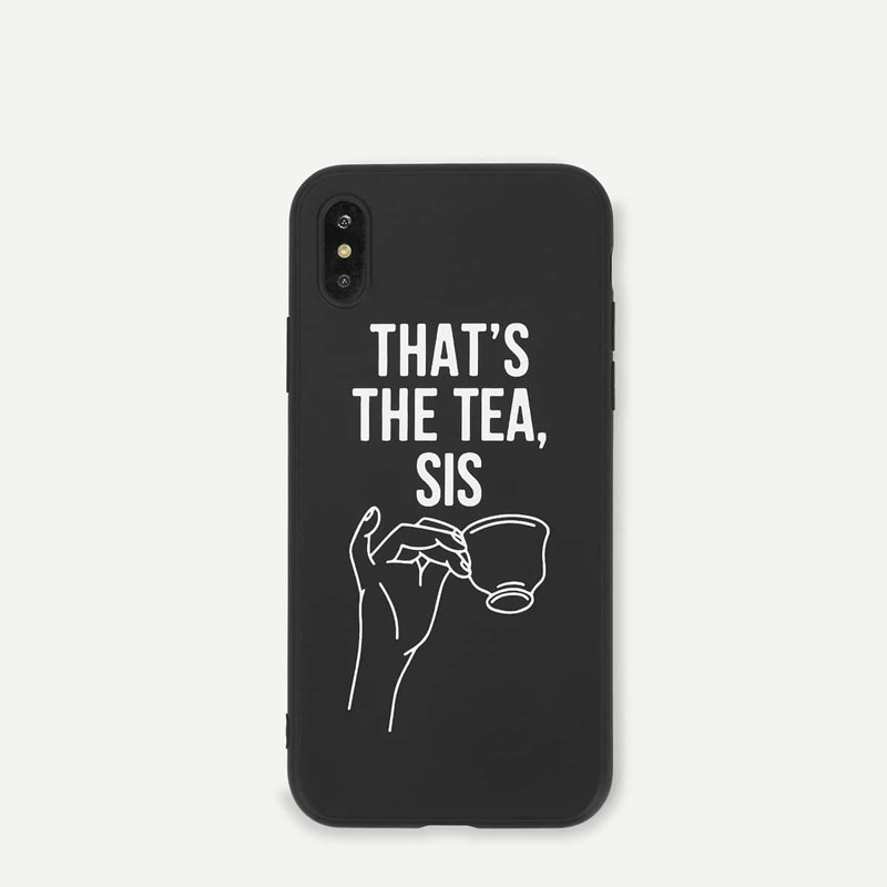 

Hand & Letter Pattern iPhone Case, Black and white