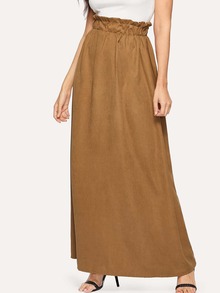 Elastic Waist Longline Skirt