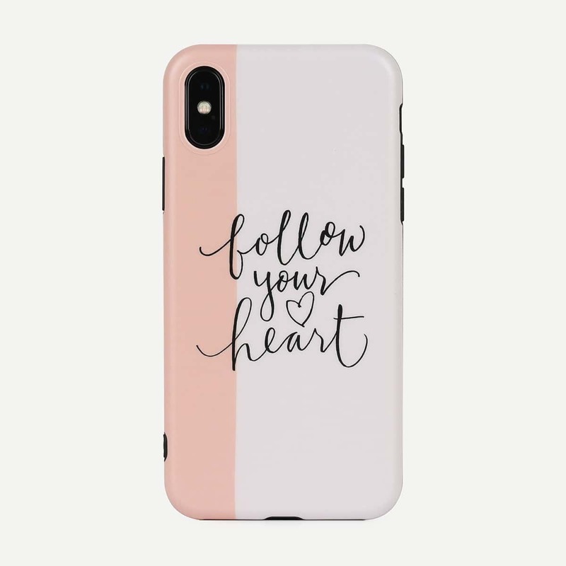 

Letter Pattern iPhone Case, Beige