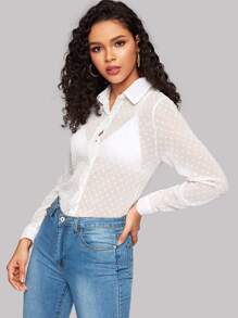 Solid Single Breasted Blouse