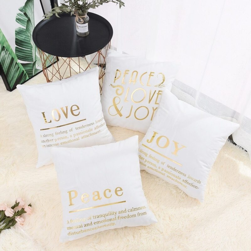 

Slogan Print Cushion Cover 1pc, White