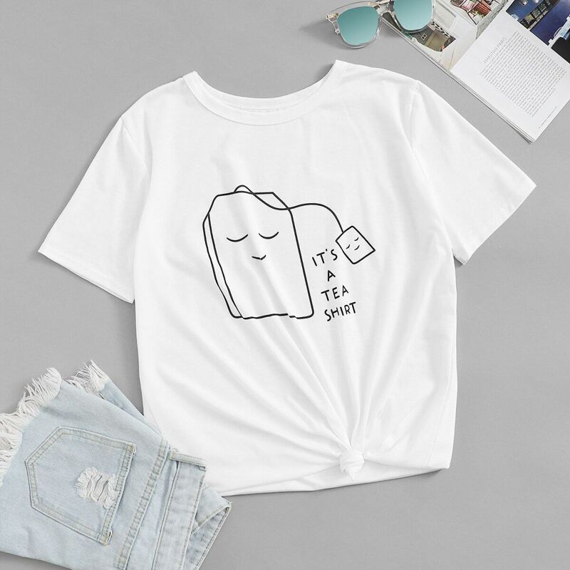 

Letter And Cartoon Graphic Tee, White