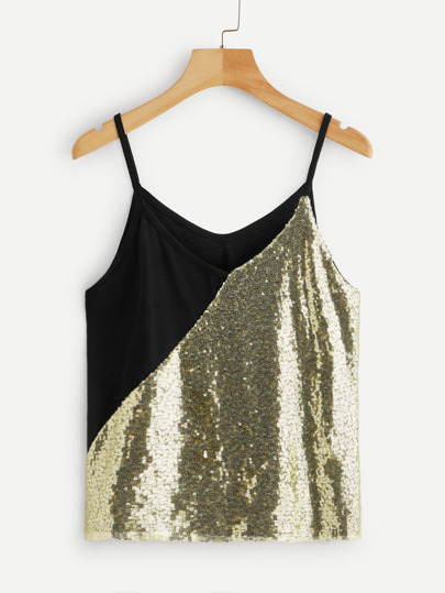 Contrast Sequin Tank Top pictures