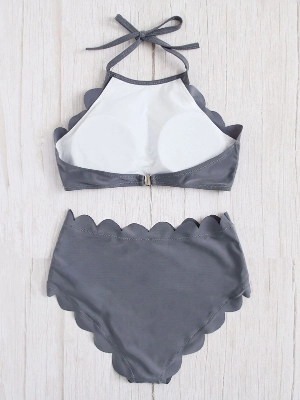 shein scalloped bikini