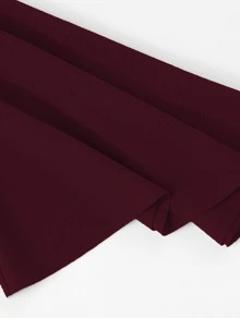 SHEIN Unity Plus Flounce Sleeve Wrap Front Knot Blouse - Burgundy - View 6