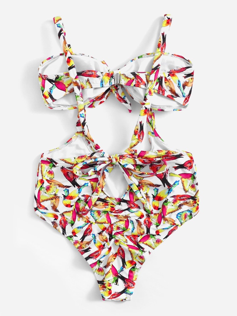 Azar Pájaro Volantes Con Al De Bikini Bandeau Estampado 3q5LA4Rj