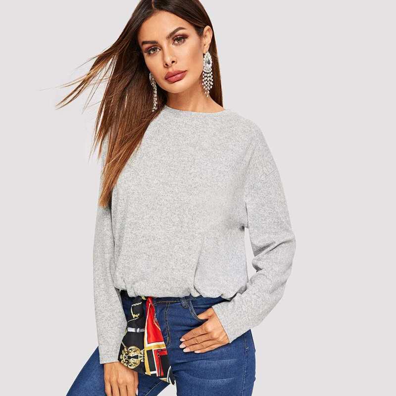 

Drop Shoulder Heather Grey Sweatshirt