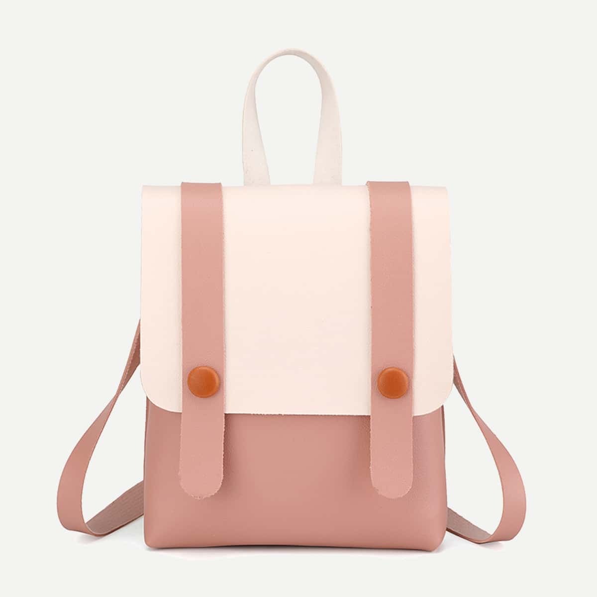 

Two Tone Flap Backpack, Pink