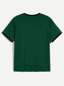 Manfinity Men Tunic Ringer Tee - Dark Green - View 2