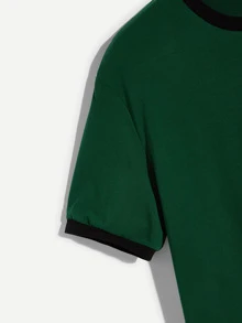 Manfinity Men Tunic Ringer Tee - Dark Green - View 3