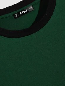 Manfinity Men Tunic Ringer Tee - Dark Green - View 4