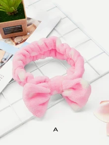 Banda para cabello con diseño de lazo con estampado de lunares 1 pieza - Rosa Pálido - Ver 4