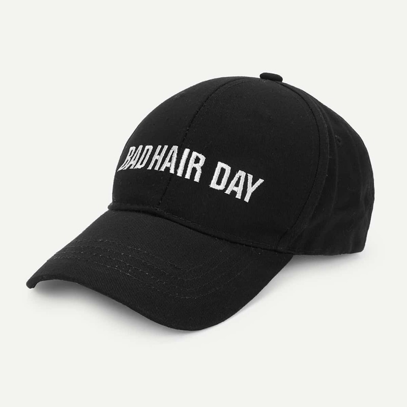 

Letter Embroidery Baseball Cap, Black