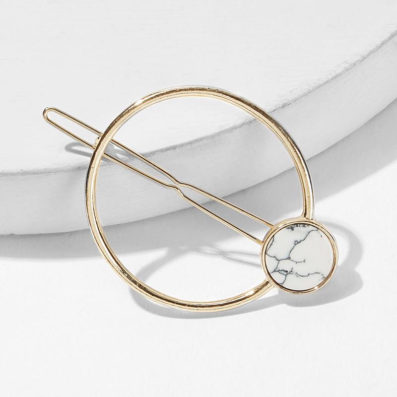 

O Ring Metal Hair Clip, Gold