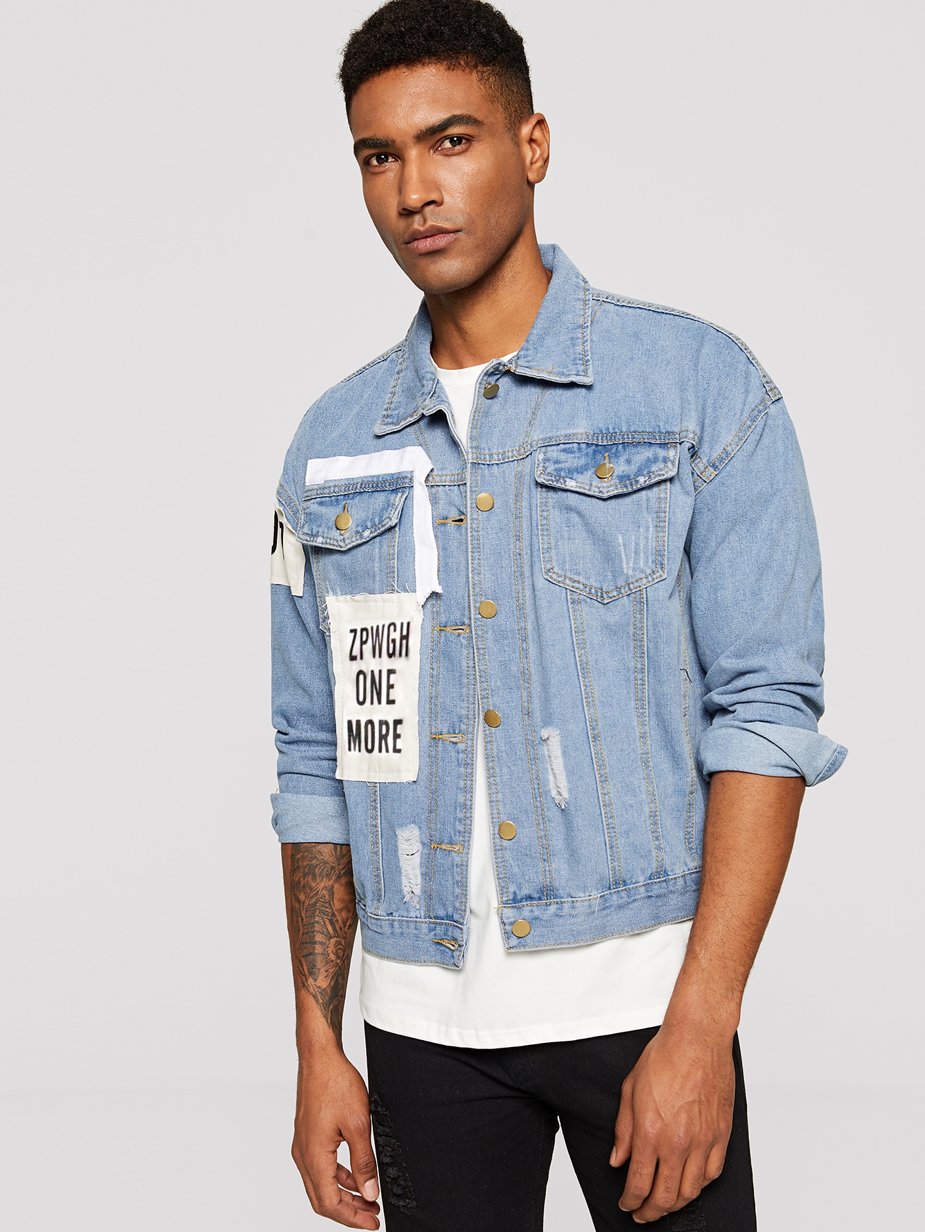 denim jacket men shein