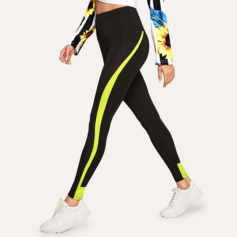 

Color Block Leggings, Black
