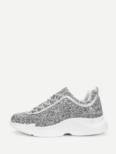glitter chunky trainers