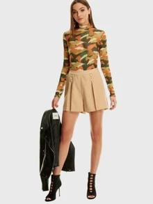 Camo Sheer Mesh Bodysuit - Multicolor - View 4