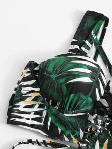 Random Tropical Underwire High Waisted Bikini Set Summer Beach - Multicolor - View 4