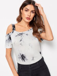 Tie Dye Asymmetrical Neck Tee