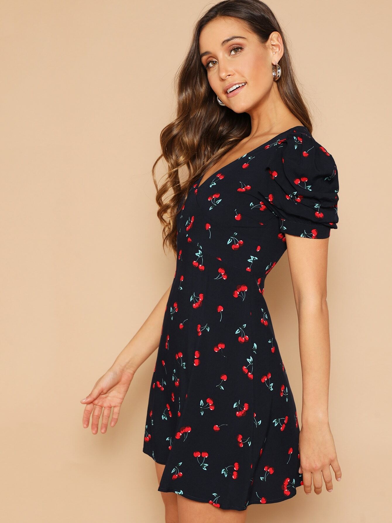 shein cherry dress