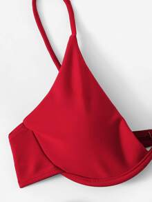 鋼圈上衣帶隨機熱帶高剪裁比基尼泳裝 - 彩色 - 查看 4