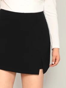 SHEIN Essnce Saia-shorts Sólida com Abertura Lateral