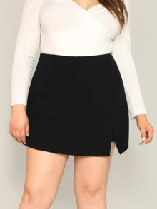 SHEIN Essnce Saia-shorts Sólida com Abertura Lateral