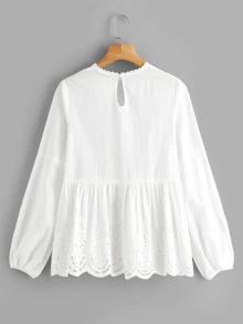 Mulvari Blusa peplum en abanico con abertura