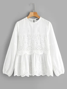 Mulvari Blusa peplum en abanico con abertura