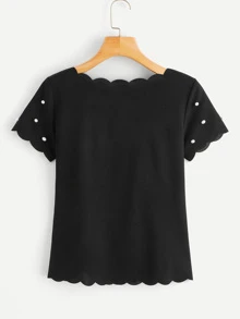 SHEIN Clasi Top con perlas en abanico