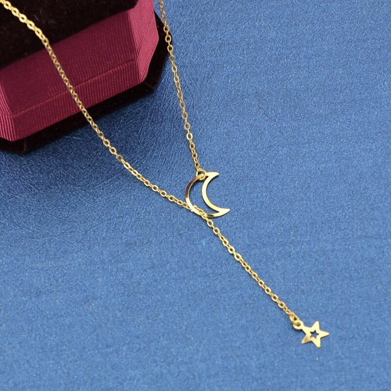 

Gold Crescent Y-Shaped Necklace