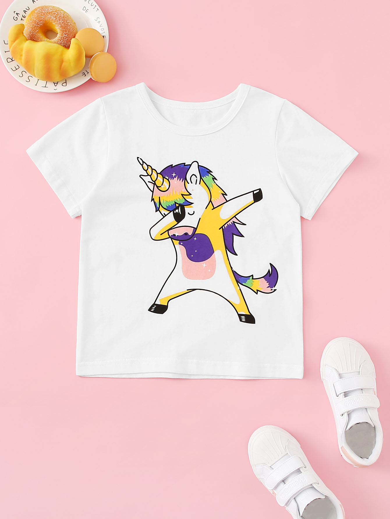 cheap toddler girls unicorn print tee for sale australia | shein